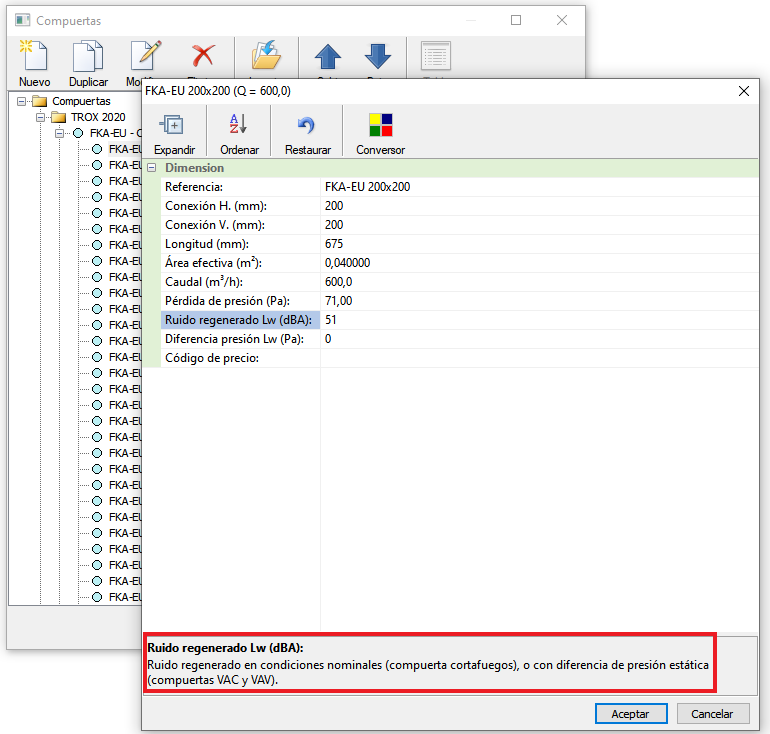 Base de datos de compuertas