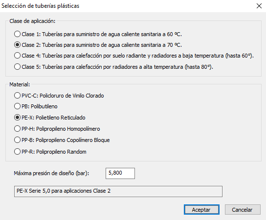 Seleccin de tuberas plsticas