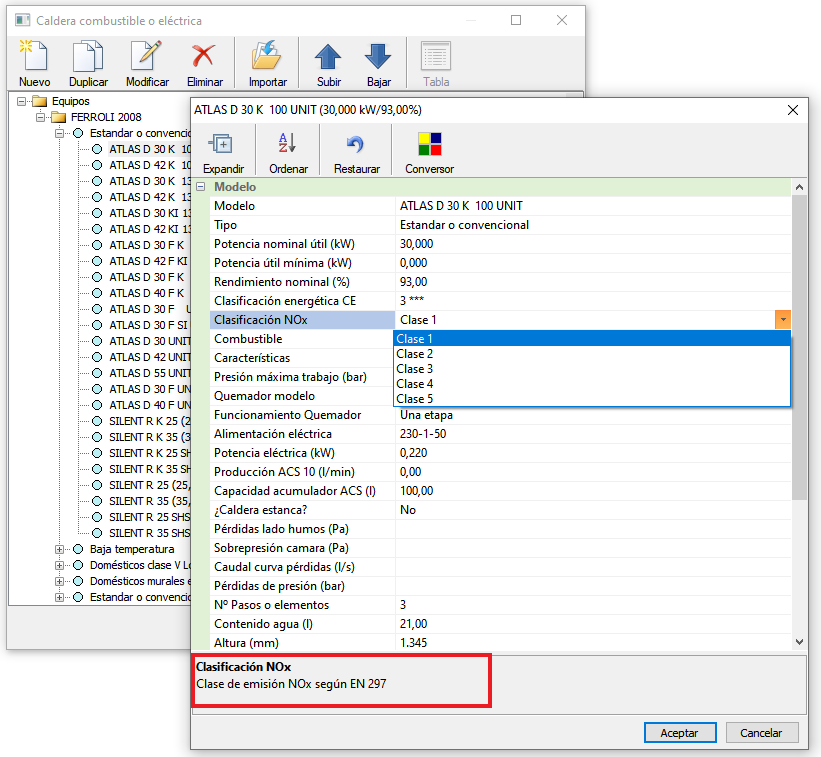 Base de datos Caldera