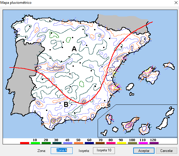 Mapa de isoyetas y zonas pluviomtricas