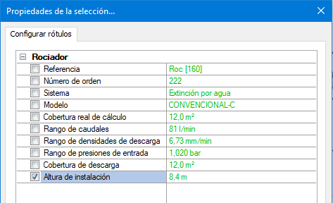 Rotulación altura