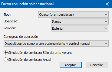 Factor reduccin solar estacional