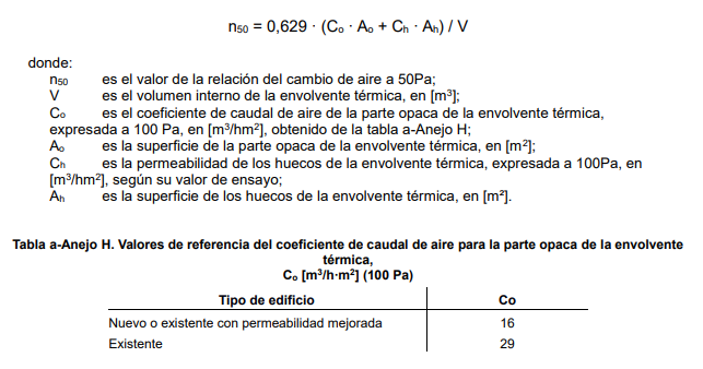 Tabla a- Anexo H