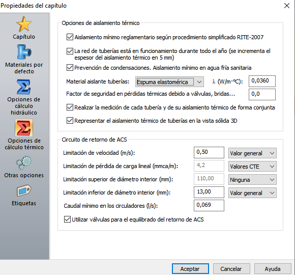 Datos generales clculo trmico