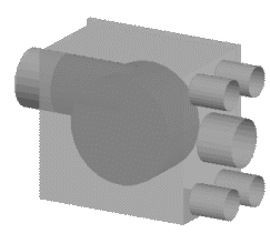 Smbolo 3D de una caja de ventilacin