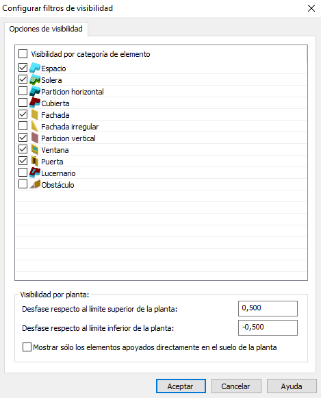 Configurar filtros de visibilidad