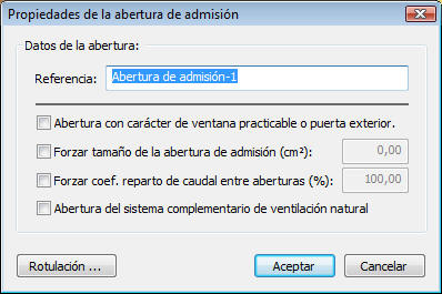 Propiedades de una abertura