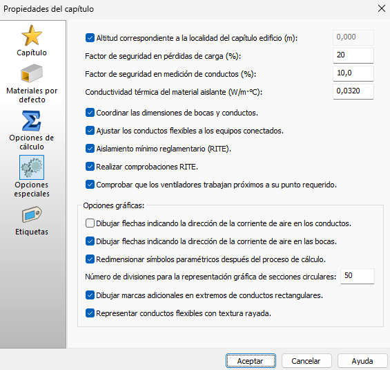 Datos/Generales/Opciones especiales