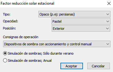 Factor reduccin solar estacional