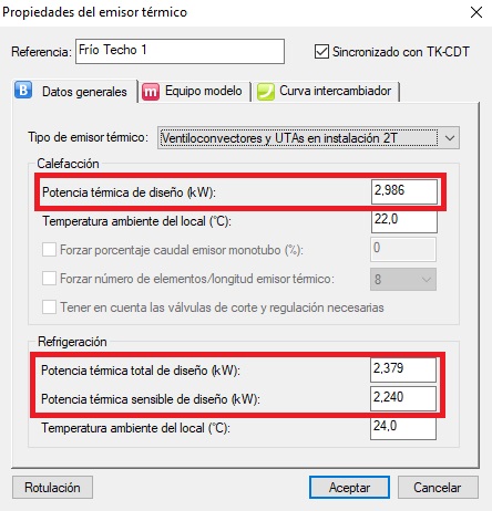 Potencia resultante clculo trmico