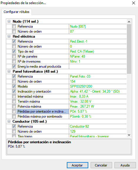 Cuadro dilogo Configurar rtulos